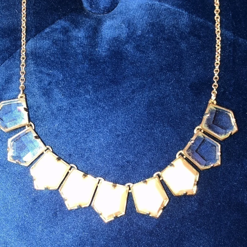 Lele Sadoughi Peach & Clear Gold 16’- 19’necklace